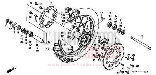 ROUE ARRIERE CR125RW de 1998